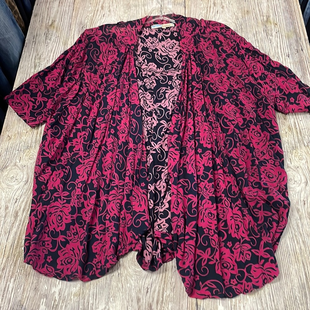 Cecico Oversized Floral Open Front Cardigan Wrap